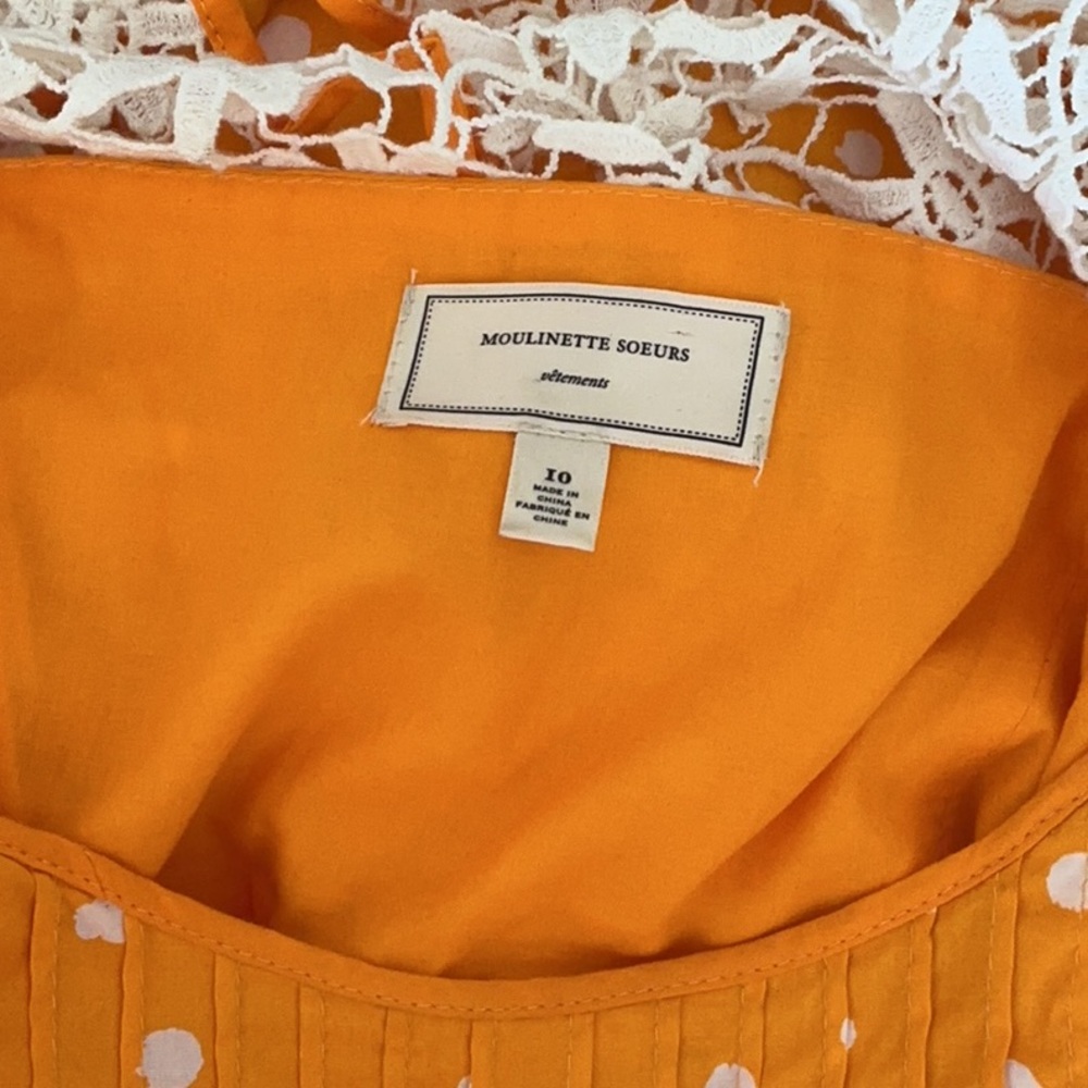 Moulinette Soeurs Orange Polka Dot Dress - Picture 3 of 3